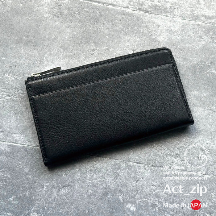<New Arrival>【カード10枚】薄くて噛まない!膨らみづらい一級職人独自設計 利き手も問わない極薄・極小長財布/Act_zip