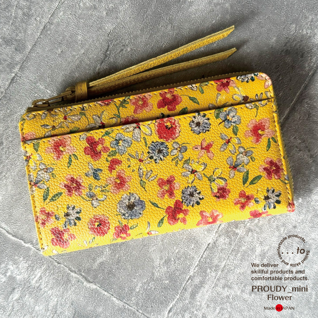 【PROUDY_mini_Flower】「最大20枚のカード」を膨らまずに収納可能。カード20枚が「美しく並ぶ」整う長財布